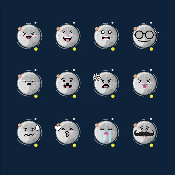 Emoticon Emoji Sorriso Rosto Planeta Com Muita Variação Vetores De Bancos De Imagens Sem Royalties