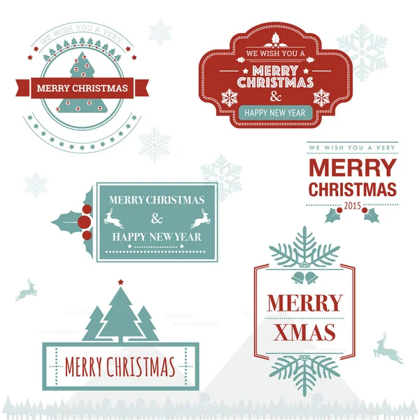 Χριστουγεννιάτικο Σήμα Χαιρετισμού Και Στολίδι Vintage Σχεδιασμό — Διανυσματικό Αρχείο