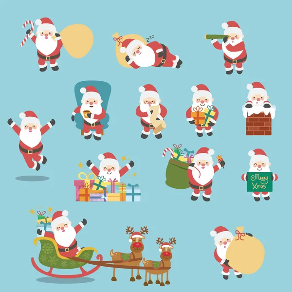 Noel ve Noel Baba 'nın el yazısı farklı pozlarda.