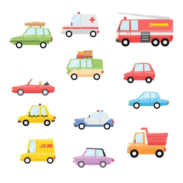 Conjunto Colección Iconos Coche Con Diseño Arte Clásico Vintage — Vector de stock