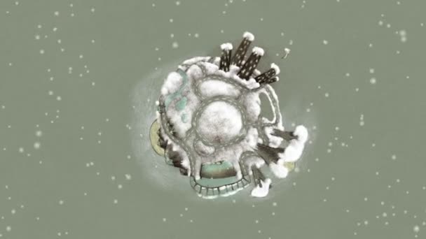 Анимация "Снежный глобус" - HD, возможность прокрутки — стоковое видео