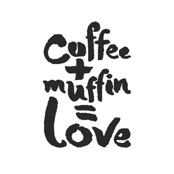 Coffee Plus Muffin є любов каліграфія листи — стоковий вектор