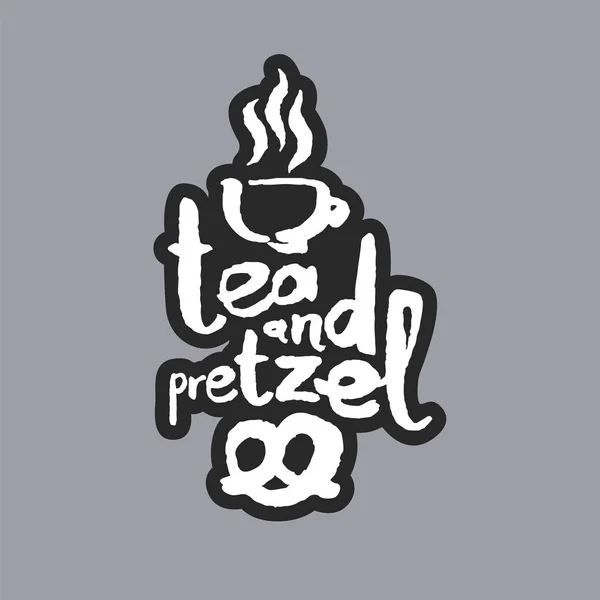 Çay ve simit beyaz hat yazı