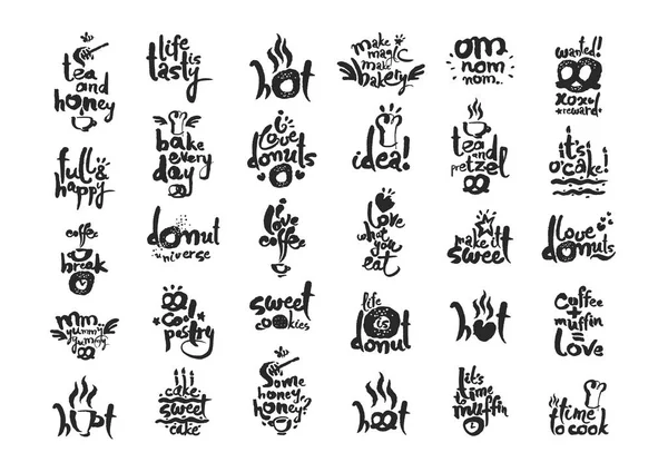 Tatlı pasta kaligrafi Letterings Set