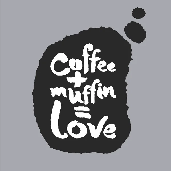 Coffee Plus Muffin é amor em uma bolha de discurso —  Vetores de Stock