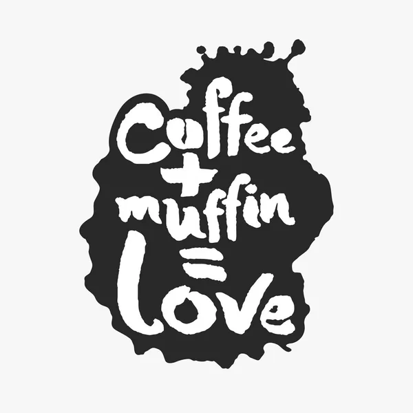 Coffee Plus Muffin кохання в чорнилі — стоковий вектор
