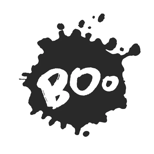 Handgeschreven Boo met vlek — Stockvector