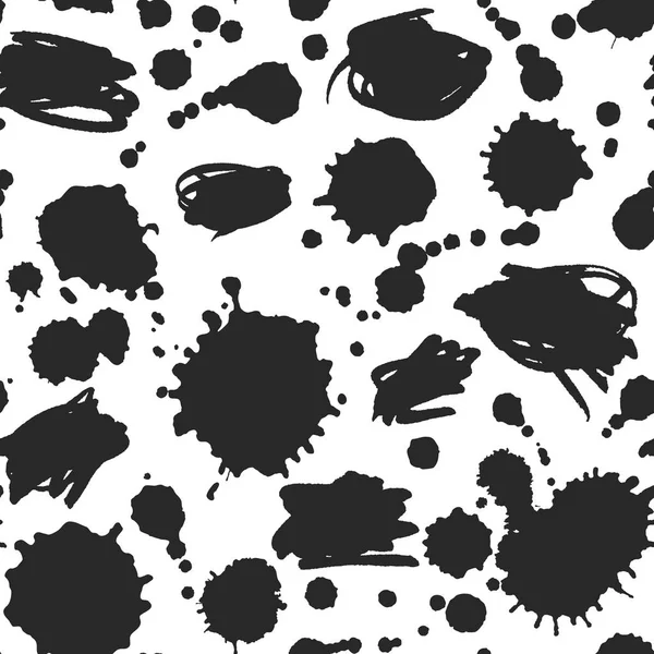 Schéma abstrait de gravures et taches d'encre — Image vectorielle