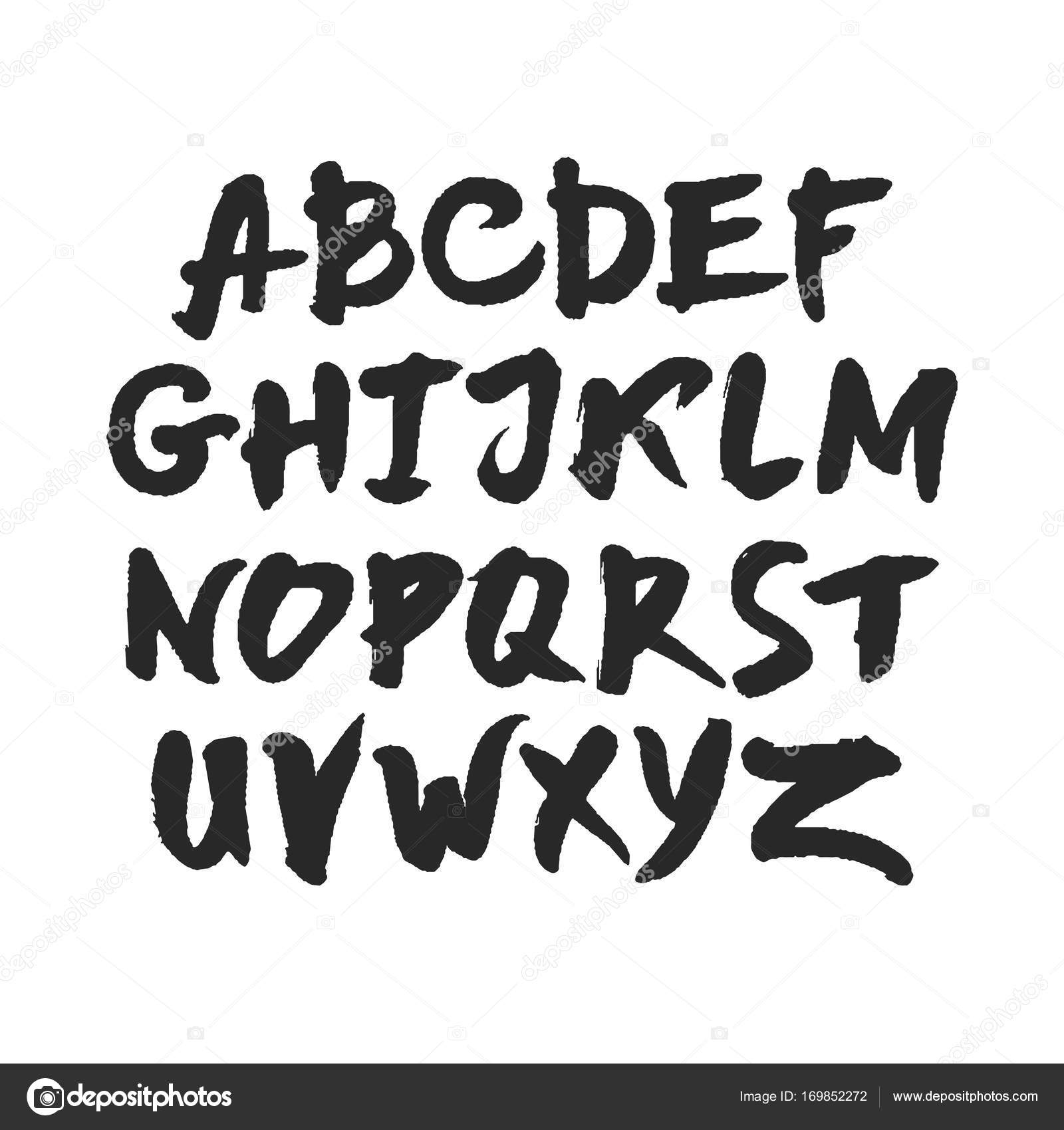 Calligraphie A-Z Lettres majuscules — Image vectorielle ...