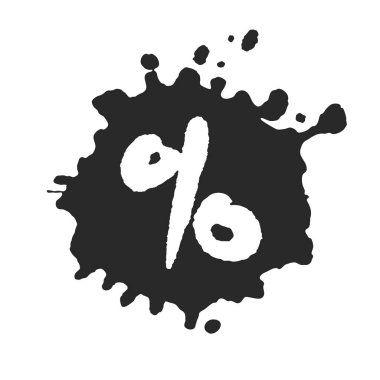 Hat yüzde işareti içinde mürekkep lekesi