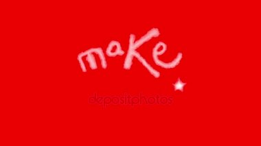 Üzerinde kırmızı Chromakey düşen yıldız ile dilek yazı yapmak