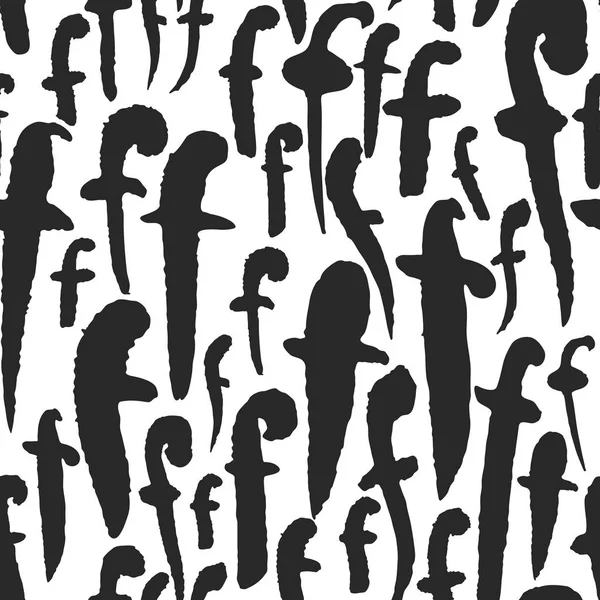 Vektor nahtlose Muster mit Kalligraphie Buchstaben f — Stockvektor