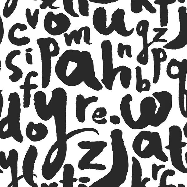 Vektor nahtlose Muster mit Kalligraphie Buchstaben von a bis z — Stockvektor