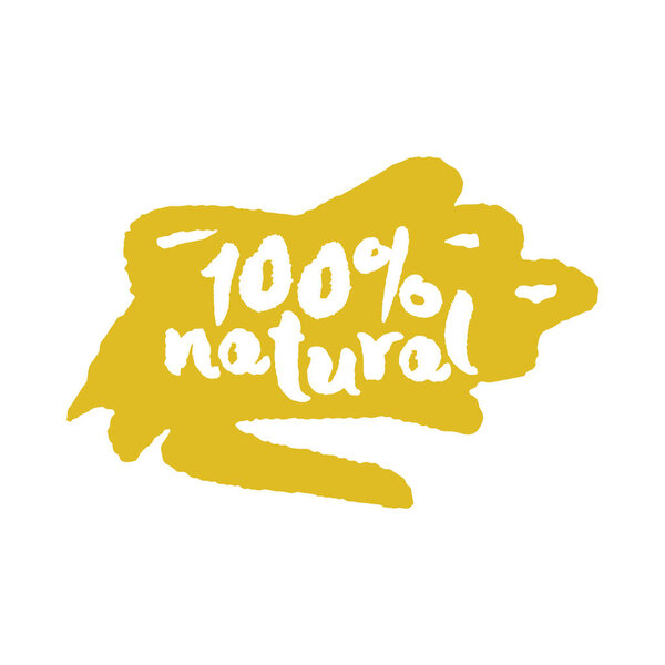 One Hundred Percent Natural Label on a Scribble