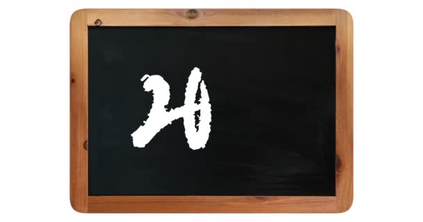 Animerad handritad kalligrafi 2020 Blackboard på vitt — Stockvideo