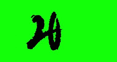 Canlandırılmış El Çizimi Kaligrafi 2019 2020 Yeşil Ekran