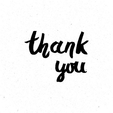 Teşekkür ederim vektör çizim, izole üzerinde beyaz arka plan yazı koyu fırça kalem el yazısı