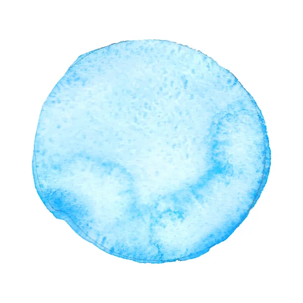 バイオレット ブルー水彩手描き紙テクスチャは、白い背景の上の丸い汚れを分離しました。湿式ブラシには、汚れの抽象的なベクトル図が描かれています。バナー、印刷の水ドロップ デザイン要素 — ストックベクタ
