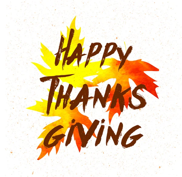 Aquarel design stijl Happy Thanksgiving Day logo badge en pictogram. — Stockvector