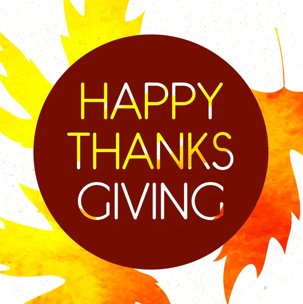 Акварельный дизайн стиль Счастливого Дня благодарения логотип, значок и иконка. С Днем благодарения шаблон логотипа. Шаблон открытки на День благодарения. С Днем Благодарения, листовка — стоковый вектор
