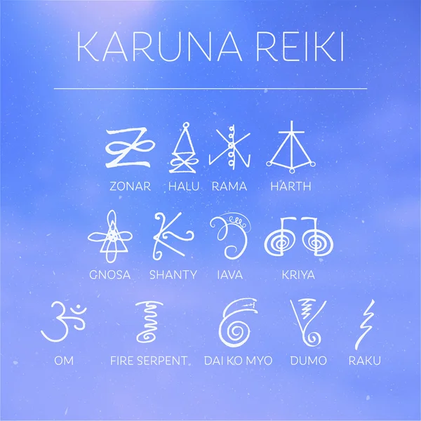 Sacred geometry. Reiki symbol. The word Reiki is made up of two Japanese words, Rei means 'Universal' - Ki means 'life force energy'. — Stock Vector