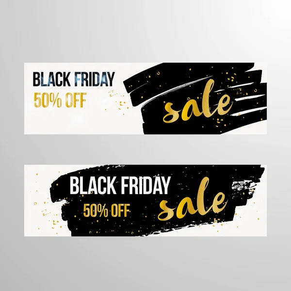 Black Friday sale banner design template. Vector illustration — Stock Vector