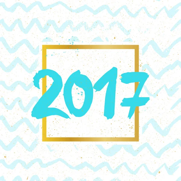 Szczęśliwego nowego roku 2017 tło. Szablon kalendarza. Kolorowy, krój papieru wyciągnąć rękę na uroczystości. Kartkę z życzeniami. Ilustracja wektorowa. — Wektor stockowy