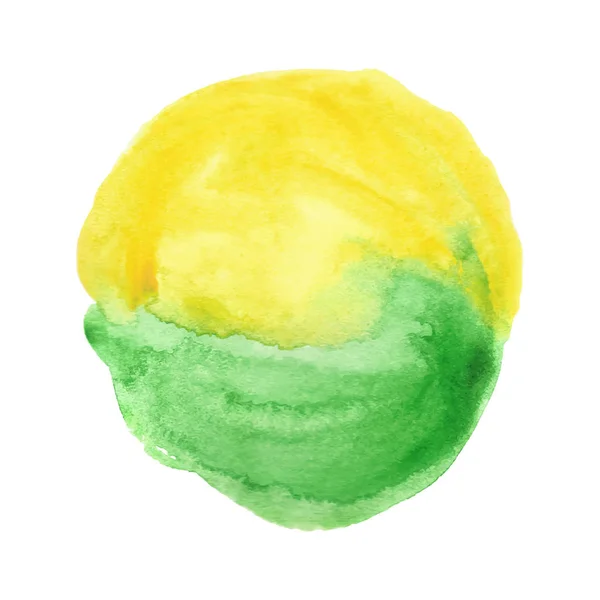 Pinceau aquarelle jaune et vert isolé — Image vectorielle