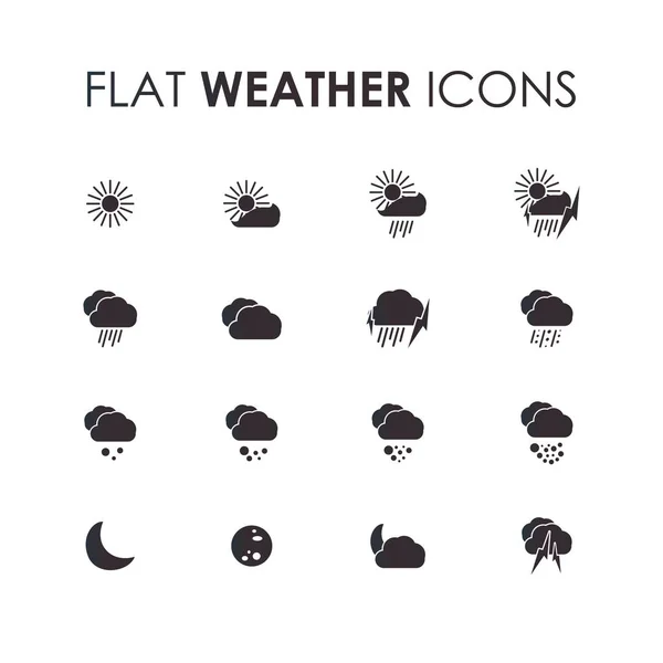 Icônes météo sur fond blanc. Illustration vectorielle . — Image vectorielle