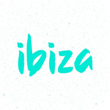 Metin Ibiza, Paradise Island vektör çizim damga