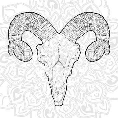 Beyaz arka plan üzerinde vintage tarzı kafatasında RAM