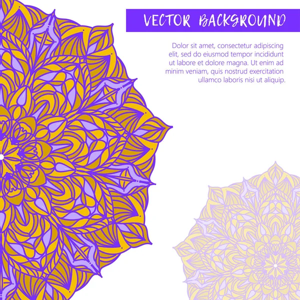 Quadratische Vorlage einladen. Vektoreinladung mit Mandala-Design-Element. — Stockvektor