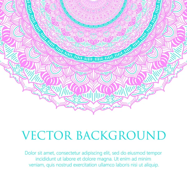 Quadratische Vorlage einladen. Vektoreinladung mit Mandala-Design-Element. — Stockvektor