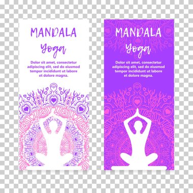 Vintage şablon tasarım vektör çizim uluslararası yoga gün