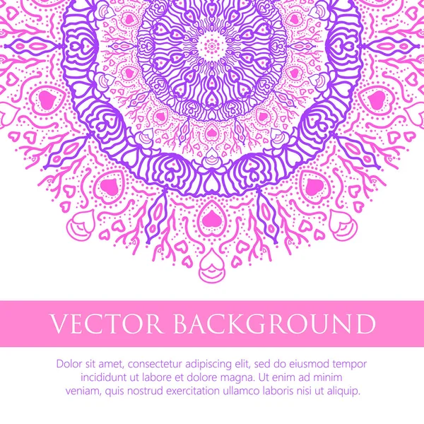 Plantilla de invitación cuadrada. Invitación vectorial con elemento de diseño mandala . — Archivo Imágenes Vectoriales