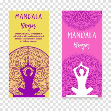 Vintage şablon tasarım vektör çizim uluslararası yoga gün. Oryantal desen vektör çizim. Islam, Arapça Hint Türk motifleri