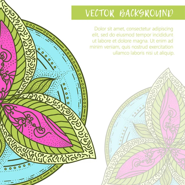 Quadratische Vorlage einladen. Vektoreinladung mit Mandala-Design-Element. rundes Blütenornament. dekorativer Vintage Print. Luxus florales Webmuster. — Stockvektor