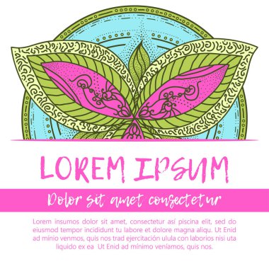 Kare davet şablonu. Mandala tasarım öğesi ile vektör davet. Yuvarlak çiçek süsleme. Dekoratif vintage yazdırma. Lüks çiçek örgü desen.