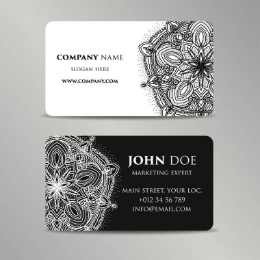 Klasik dekoratif elementler. İş kartları. Süslü çiçekleri. Oriental desen, vektör çizimi. İslam, Arap Hindu Türkçe motifleri