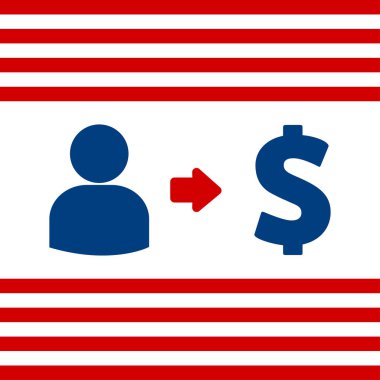 Vektör kullanıcı kazanç para birimi simgesiyle