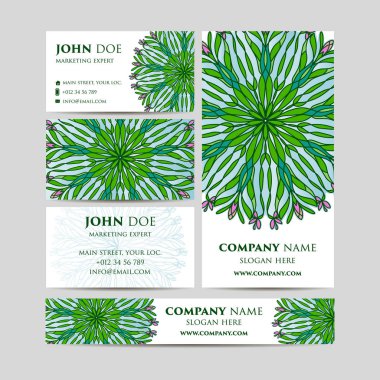 Büyük şablonları ayarlamak. Ticari Kartlar, davetiyeler ve afişler. Çiçek mandala desen ve süs eşyaları