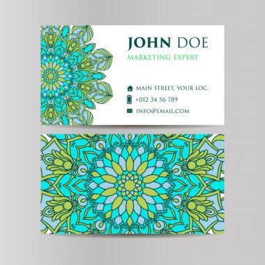 Klasik dekoratif elementler. İş kartları. Süslü çiçekleri. Oriental desen, vektör çizimi. İslam, Arap Hindu Türkçe motifleri