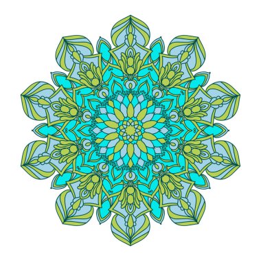 Mandalas çiçeği. Klasik dekoratif elementler. Oriental desen, vektör çizimi. İslam, Arapça, Hindistanlı Türk Pakistanlı Çin sedir motifleri