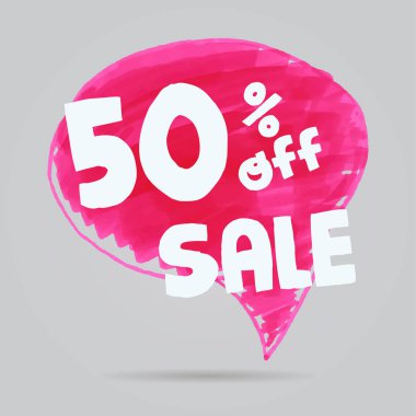 Satılık özel sanat fırça kontur akrilik boya soyut doku arka plan vektör çizim üzerinde 50 işareti kapalı teklif.