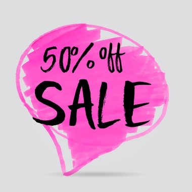 Soyut satışı büyük başlığı. Satılık 50 kapalı. Vektör çizim