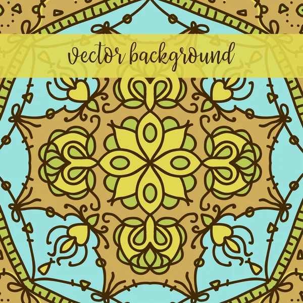 Mandala, quadratischer Hintergrund. Dekor für Ihr Design, Spitzenornament in Form einer runden Ecke im orientalischen Stil — Stockvektor