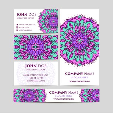 Büyük şablonları ayarlamak. Ticari Kartlar, davetiyeler ve afişler. Çiçek mandala desen ve süs eşyaları