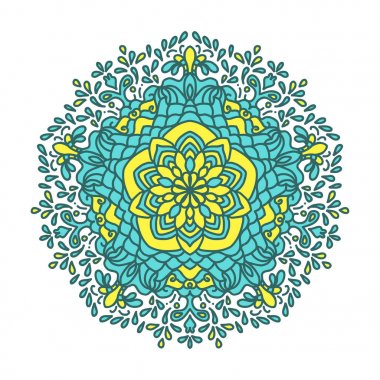 Mandalas çiçeği. Klasik dekoratif elementler. Oriental desen, vektör çizimi. İslam, Arapça, Hintçe, Türkçe, Pakistanca, Çince, Osmanlıca motifler
