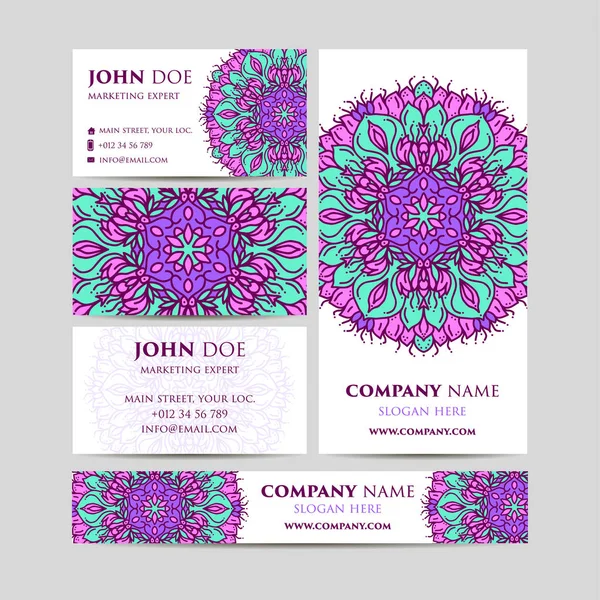 Büyük şablonları ayarlamak. Ticari Kartlar, davetiyeler ve afişler. Çiçek mandala desen ve süs eşyaları