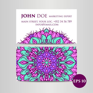 Klasik dekoratif elementler. İş kartları. Süslü çiçekleri. Oriental desen, vektör çizimi. İslam, Arap Hindu Türkçe motifleri